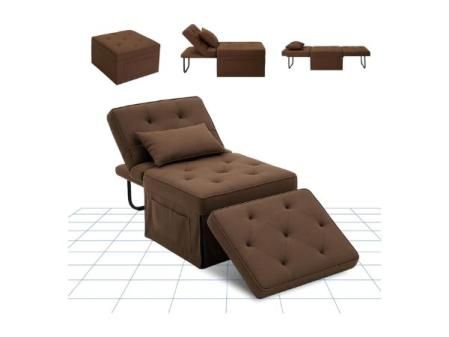 FLEXISPOT Sofá Cama Sillón Extensible para Dormir Plegable con función de Cama, Silla Camas con Función, Sillón Cama Convertible, Capacidad de Carga 300 KG, Khaki