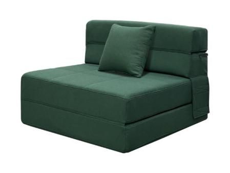 ANONER Sillón Cama Plegable, con Espuma de Memoria & Almohada, para Salón Lofts, Sofa Plegable Portada Lavable Unos, Verde Oscuro