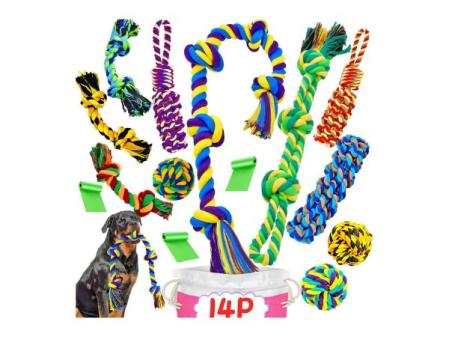 SHARLOVY Juguetes para Masticar Perros XL para masticadores agresivos de Raza Grande, Paquete de 14 Juguetes Resistentes para Perros indestructibles para Masticar agresivos… (14P)