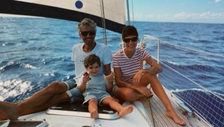 Uri, Carmen y Leo a bordo del Forquilla (cedida)