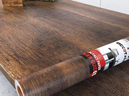Decotalk Papel Adhesivo para Muebles Marrón Madera 60X500cm Vinilo Encimera Cocina Madera Resistente al Calor Papel Pintado Autoadhesivo Vinilo para Muebles de Armarios Estantes Tocador Cajón