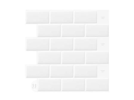 Vinilos Cocina Azulejos Adhesivos 3d Pegatinas de Baldosas Pared Blanco para la Cocina Baños (10-Piezas 30.5 x 30.5cm)