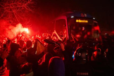 Imágenes de la llegada del Espanyol