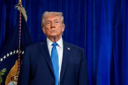 January 3, 2026, Palm Beach, Florida, USA: US President Donald Trump during a news conference at the Mar-a-Lago Club in Palm Beach, Florida, US, on Saturday, Jan. 3, 2026. President Nicolas Maduro has been charged in the US after he was captured and flown out of Venezuela, following a series of airstrikes that mark an extraordinary escalation in the Trump administration's months-long campaign against the country