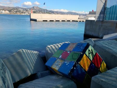 Los artísticos cubos de Rubik de Málaga.