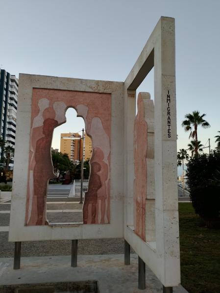 Monumento a los Migrantes, en Málaga.