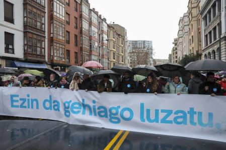 Una imagen de la manifestación organizada ayer en Bilbao