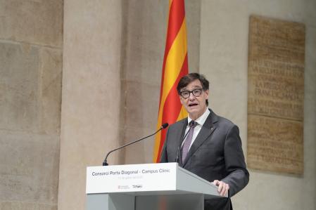 El president de la Generalitat, Salvador Illa, durant un discurs.