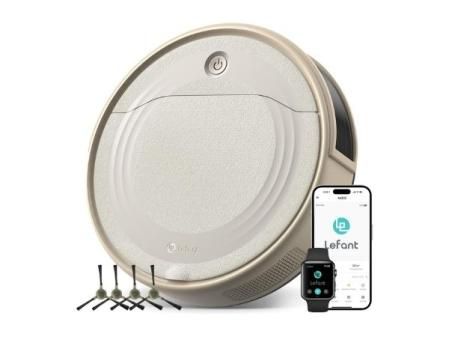 LEFANT M310 Robot Aspirador, Succión 4500pa, Evita Obstáculos con Precisión, 180min Autonomía, 6 Modos De Robot Limpieza, Ideal para Limpiar Pelo de Mascotas y Residuos.