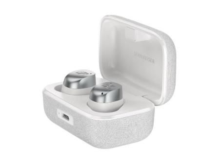 Sennheiser MOMENTUM True Wireless 4 auriculares inteligentes - Bluetooth 5.4, sonido nítido, diseño cómodo, 30 horas de autonomía y cancelación de ruido activa adaptativa - blanco plata