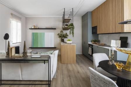 Salón-cocina del proyecto de la arquitecta Silvia Trigueros