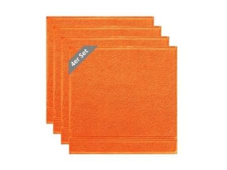 Lashuma Paño Cocina Rizo Grueso, Paños de Cocina de Color Naranja Serie: Linz, 4 Toallas 50x50 cm