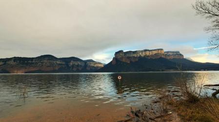 Aspecto del embalse de Sau, la semana pasada
