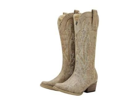 YOLIS Botas Cowboy de Mujer, Botas Vaqueras de Western Puntiagudo Bordado Atuendos para conciertos country baile bodas viajes y uso diario