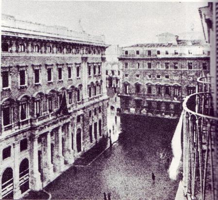 Balcón del hotel Dragoni de Roma desde el que Zaniboni pensaba disparar a Mussolini