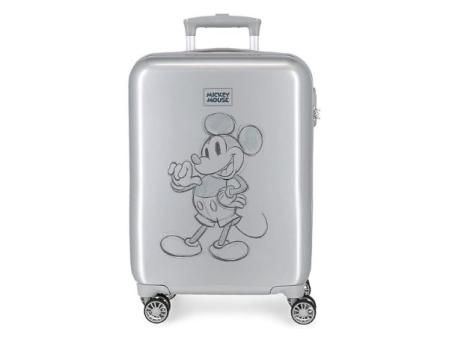 Disney Mickey Maleta de Cabina Gris 37x55x20 cms Rígida ABS Cierre de combinación Lateral 34L 2 kgs 4 Ruedas Dobles Equipaje de Mano