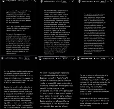 Brooklyn Beckham estalla con un comunicado