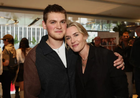 Kate Winslet con uno de sus tres hijos, Joe, con quien ya ha trabajado en proyectos de cine