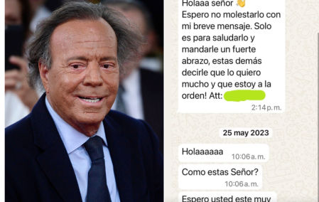 Julio Iglesias publica algunos mensajes de Whatsapp de las extrabajadoras que lo han denunciado por agresión sexual