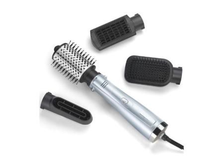 BaByliss Cepillo de aire 4 en 1 Hydro Fusion – Cepillo secador de pelo, Antiencrespamiento, 4 accesorios, Secador, Alisador, Voluminizador, Todo en uno, Azul, AS774E