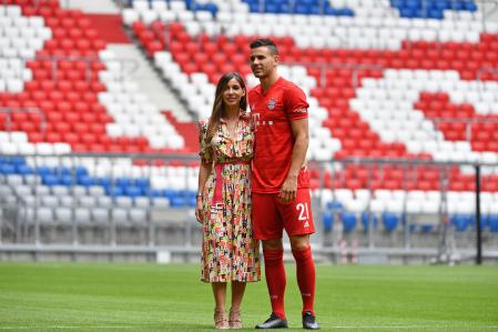 Lucas Hernández y su mujer, Victoria Triay