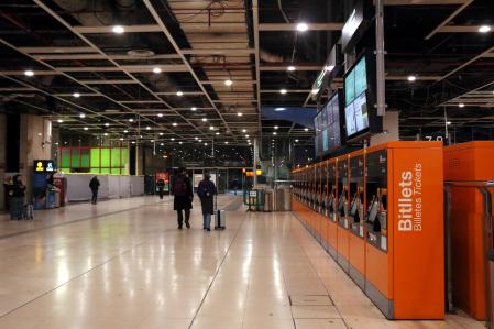 La estación de Sants de Barcelona durante la recuperación del serviio de Rodalies esta mañana
