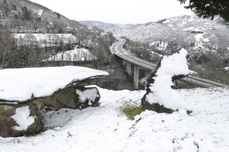 Las nevadas avanzan en Galicia con el paso de la borrasca Ingrid 