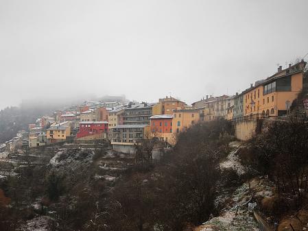 Día de nevada en Castellciutat.