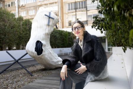 Imma Prieto, en la terraza del Museu Tàpies 