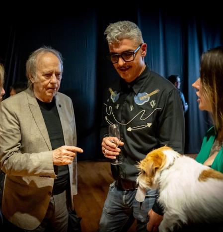 Txabi Franquesa y Bala junto a Joan Manuel Serrat.