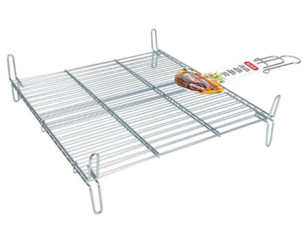 Parrilla doble de acero para asar calçots y otros alimentos sobre brasas