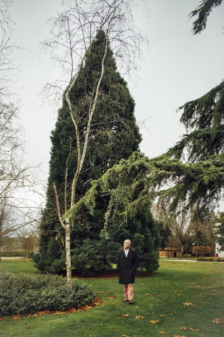 Pablo Álvarez adora los árboles, especialmente las secuoyas, que la empresa ha plantado en la finca de Valbuena de Duero