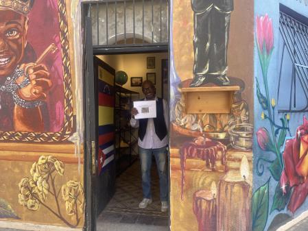 Noel Márquez en el centro cultural de San Agustín