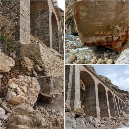 Estado de uno de los puntos negros detectados con riesgo de desprendimiento en el Garraf