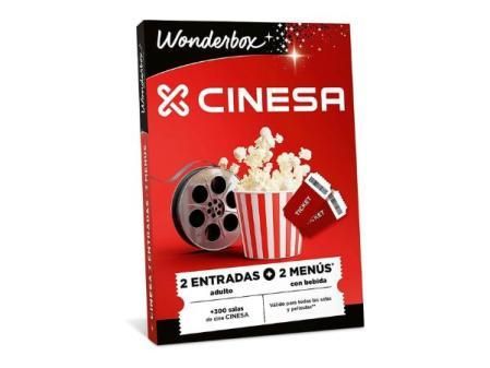 WONDERBOX - Caja Regalo - Cine + menú para 2 Personas - 2 entradas de Cine + 2 menús Compuesto por Palomitas y Bebidas para 2 Personas - Válido Durante 3 años y 3 Meses