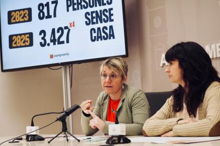 Papi Robles y Lucía Beaumud, este martes en la rueda de prensa sobre la situación del sinhogarismo en València