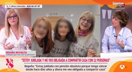 Begoña Revuelta, jubilada de 63 años: ''Cobro 800 euros de pensión y me veo obligada a compartir piso con 12 personas''