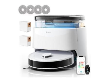 LEFANT M3 MAX Robot Aspirador y Fregasuelos, Todo-en-Uno 20000 Pa, 210min, Auto-Lavado/Secado Mopa, Auto-Vaciado 3,2L, dToF Navegación Láser, Evita Obstáculos, Alexa/App/i Watch/2,4G & 5GHz WiFi