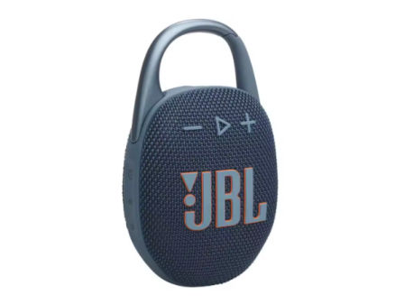 Altavoz portátil JBL Clip 5 Blue con mosquetón integrado y acabado en tela azul
