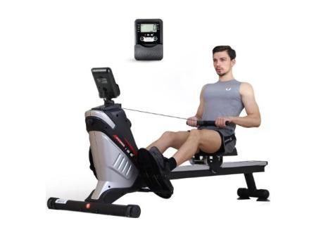 ISE Máquina De Remo para casa, Silenciosa, Máquina Remo Magnético, Remo Gimnasio En Casa con 8 Niveles de Resistencia, Fuerza de Tracción máx de 15KG, Remo Maquina Ejercicios En Casa