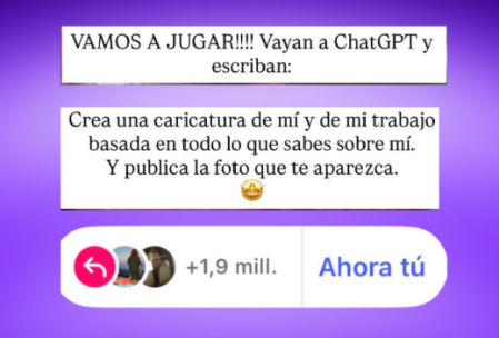 La plantilla que utilizan los usuarios para compartir los resultados de sus caricaturas