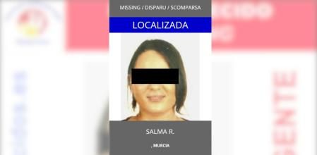 Cartel de Alerta Desaparecidos de la localización de Salma R
