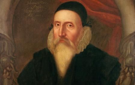 Retrato de John Dee, a cargo de un pintor anónimo.