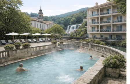 Las aguas termales de Caldas de Reis brotan a alta temperatura y han sido utilizadas desde la época romana por sus propiedades terapéuticas
