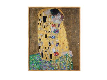 hyidecorart Cuadros Decoracion Dormitorios con Marco Madera, 30x40 cm Vintage Lienzos Decorativos Pared Salon, Cuadros Pequeños Decoracion Pared El Beso Los Amantes, Wall Art Comedor Pasillo Baño