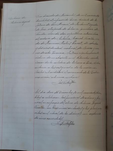 Certificado de defunción de Antonia Argerich, 1933