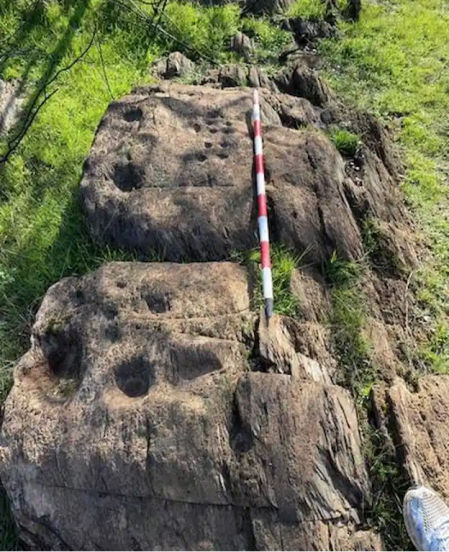 Grabados rupestres registrados cerca de los sitios mineros, que resaltan el paisaje cultural más amplio relacionado con la actividad de la Edad del Bronce en la región 
