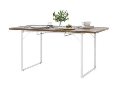 HOMCOM Mesa de Comedor Extensible Rectangular para 4-6 Personas Mesa de Cocina Extensible para Salón con Patas Metálicas 120-160x80x75 cm Marrón