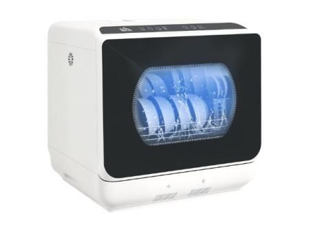 HOMCOM Lavavajillas de Encimera Pequeño con 5+1 Programas, ECO, Depósito de Agua 6L, Dos Modos de Suministro, Pantalla LED para Cocina y Apartamentos [Clase de eficiencia energética F]