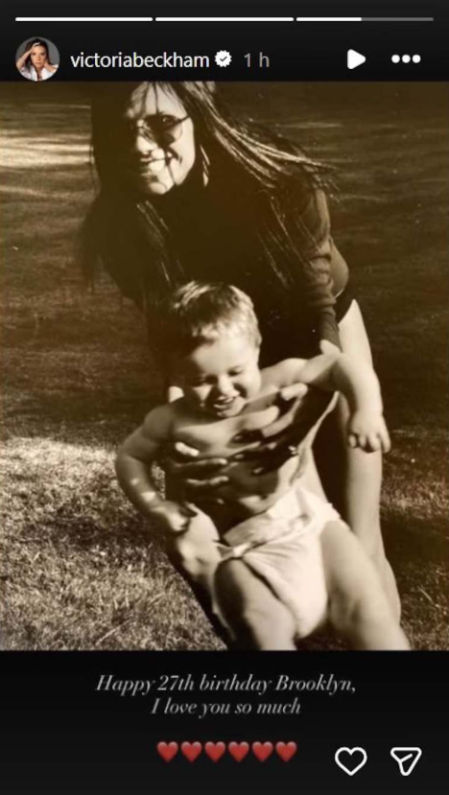 Victoria Beckham comparte un mensaje de acercamiento hacia su hijo Brooklyn